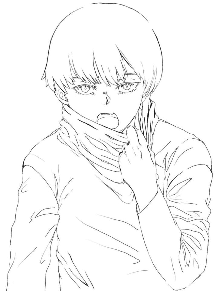 Anime boy Toge Inumaki Coloring Pages