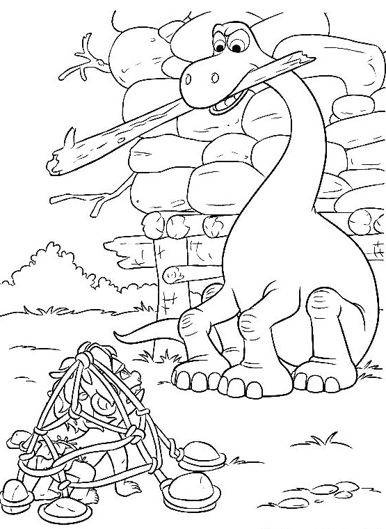 Arlo Helps Spot Good Dinosaur Coloring Pages - Free Printable