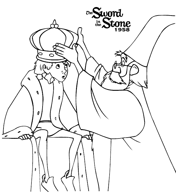 Arthur and Merlin Coloring Page