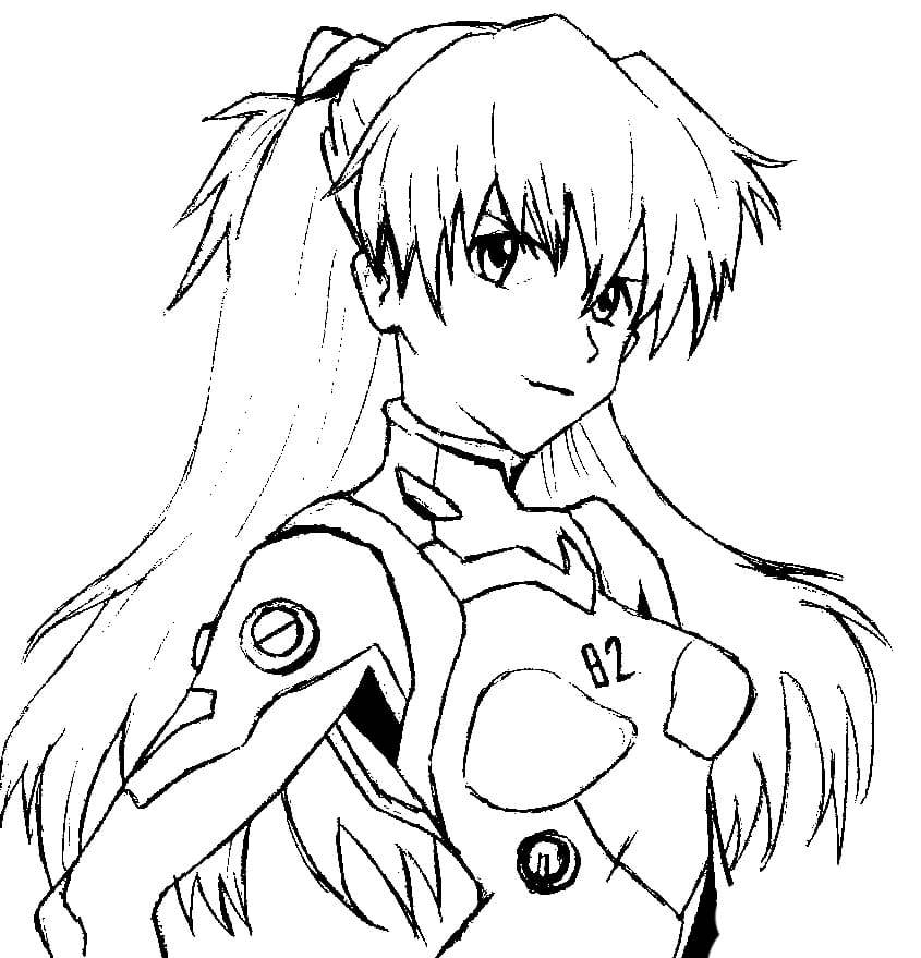 Asuka Langley – Evangelion Unit-02 Coloring Page