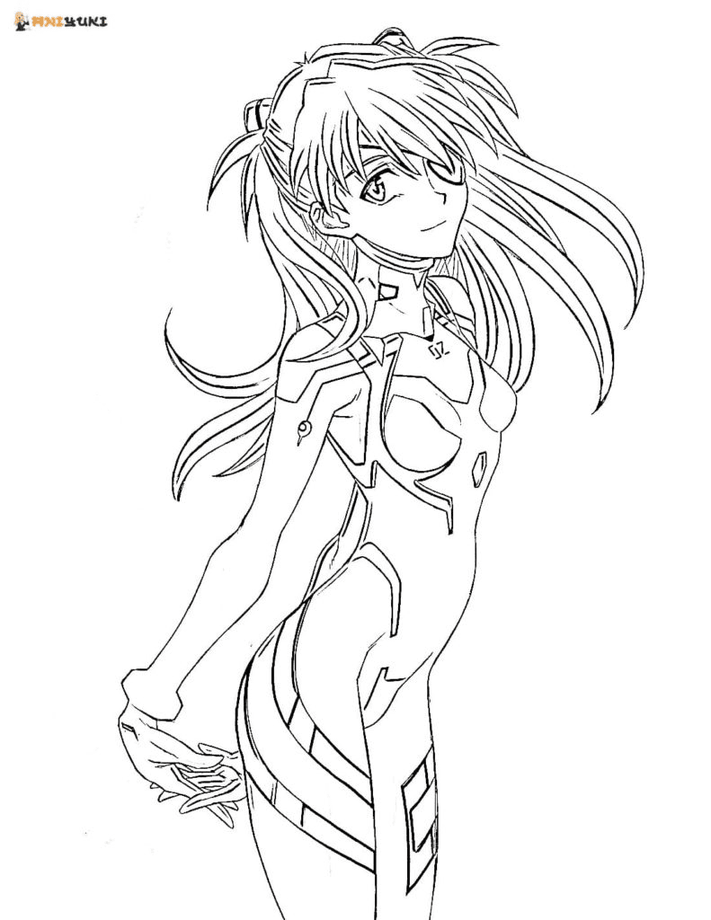 Asuka Langley Sohryu from Anime Coloring Page