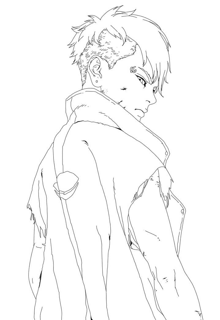 Awesome Kawaki Coloring Pages