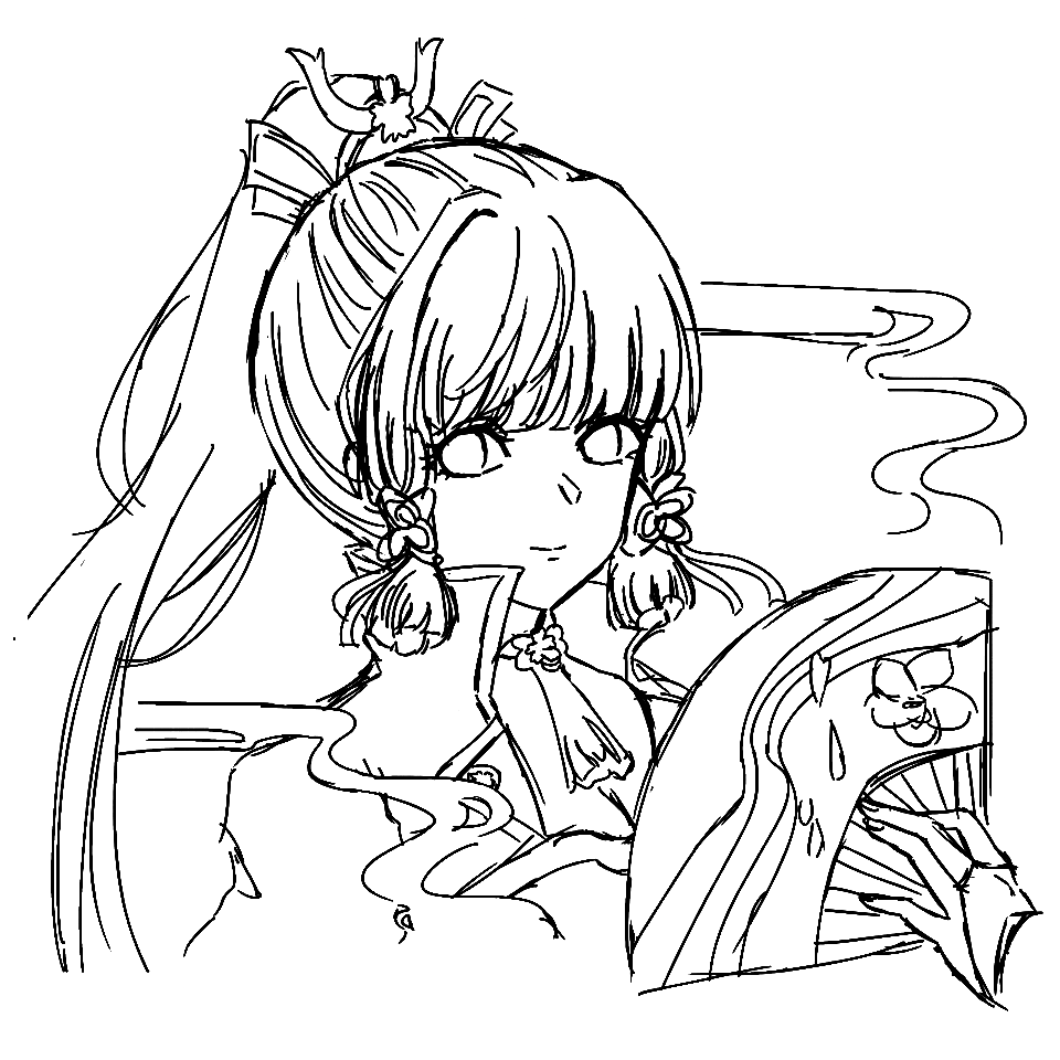 Ayaka from Genshin Impact Coloring Pages