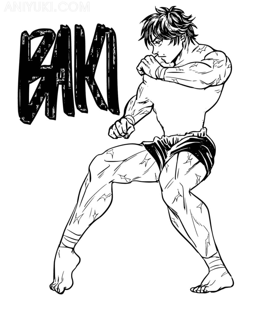 Baki Is Cool Coloring Page