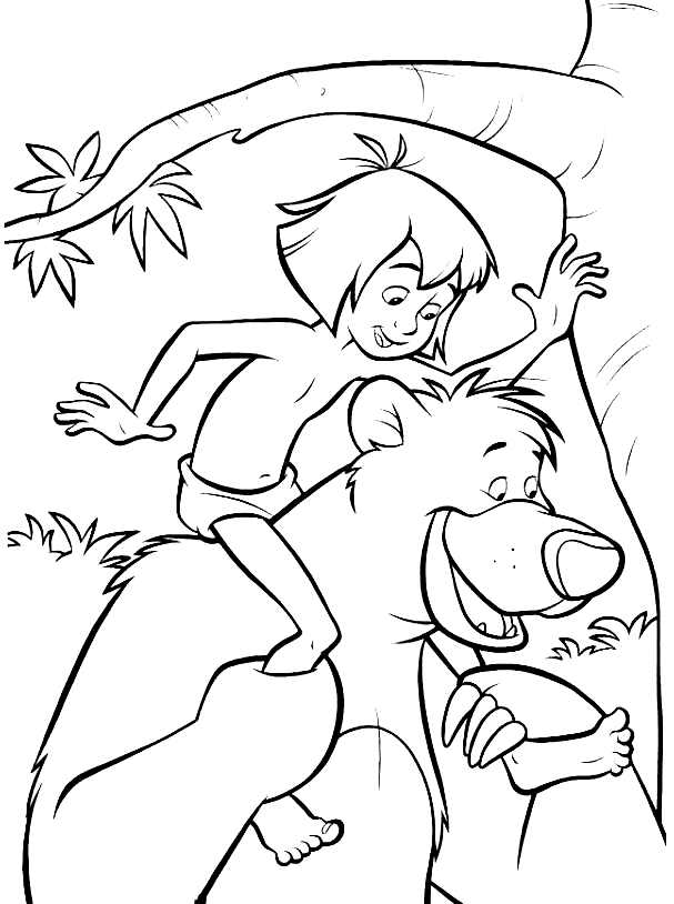 Baloo con Mowgli dal Libro della giungla