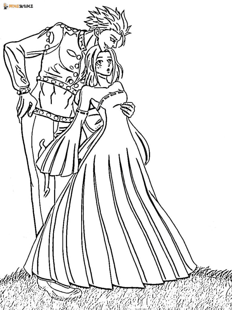 Ban and Elaine Coloring Page