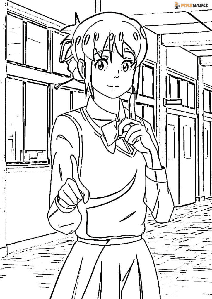 Beautiful Mitsuha Coloring Pages