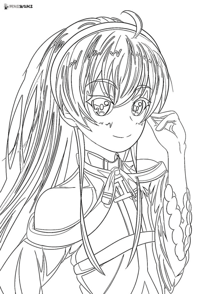 Beautiful girl from anime Coloring Page