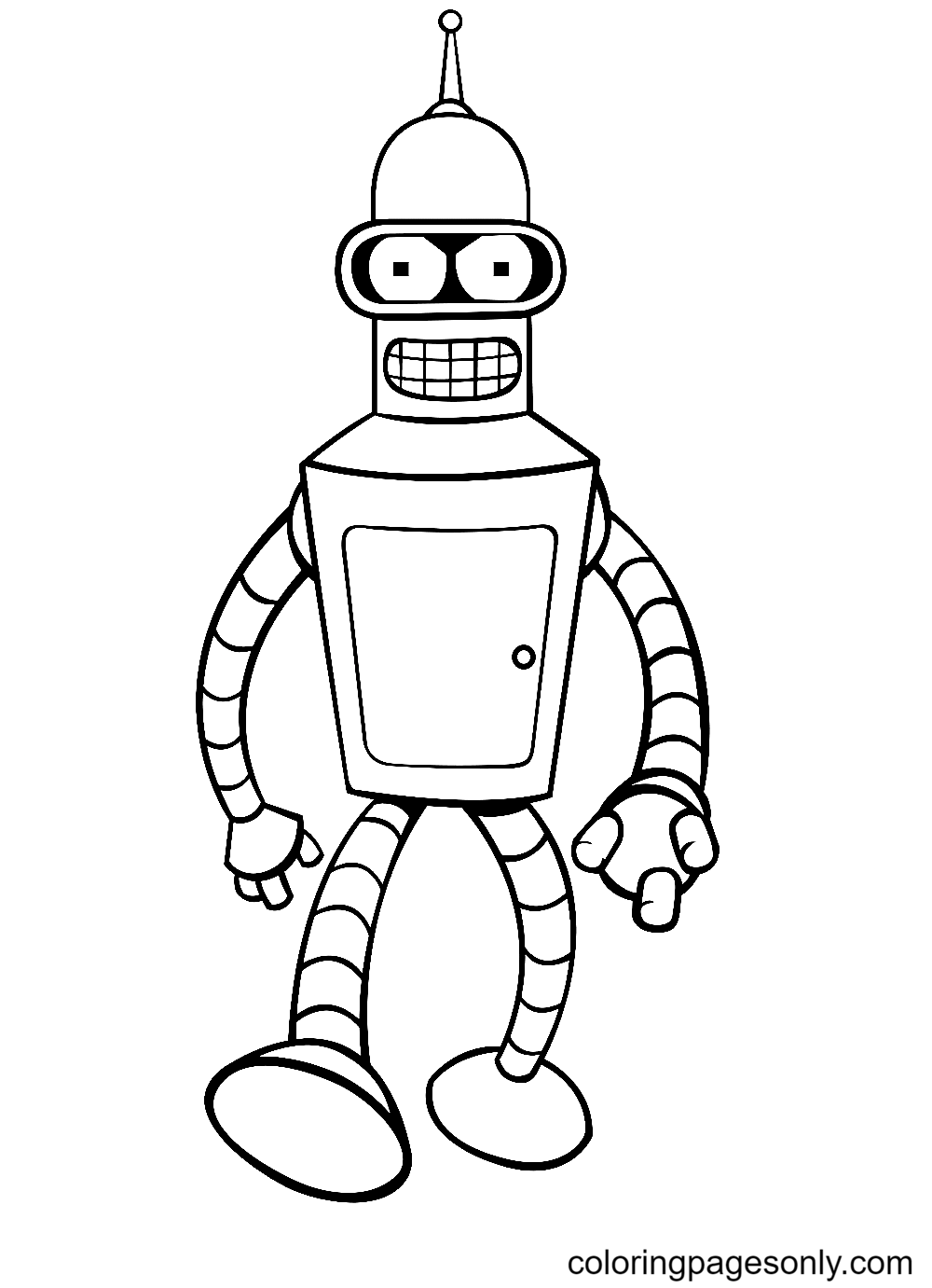Bender afdrukbaar vanuit Futurama