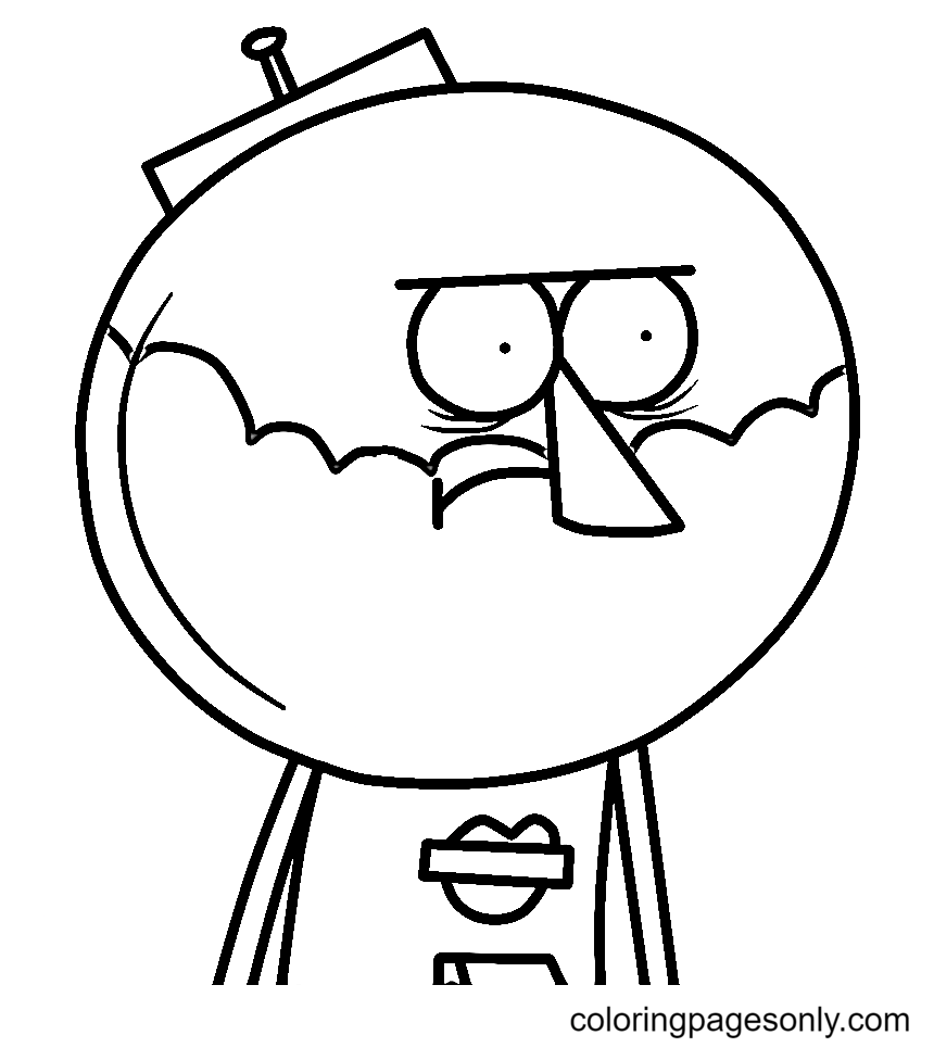 Benson from Regular Show Coloring Page