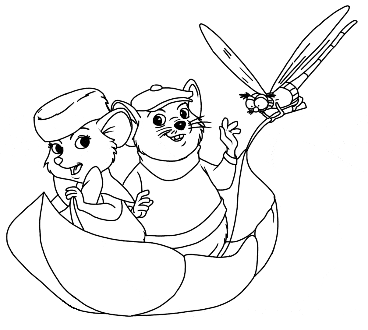Bernard, Bianca and Evinrude Coloring Page