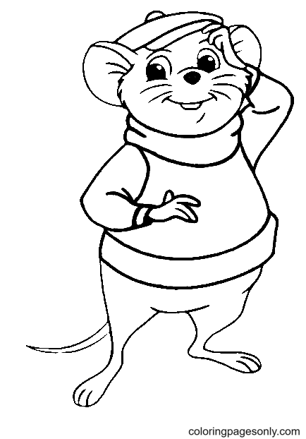 Bernard from The Rescuers Coloring Page - Free Printable Coloring Pages