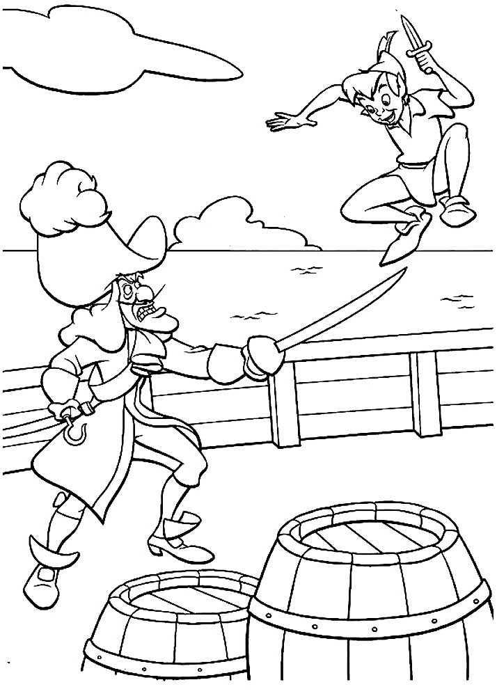 El Capitán Garfio ataca a Peter Pan de Peter Pan