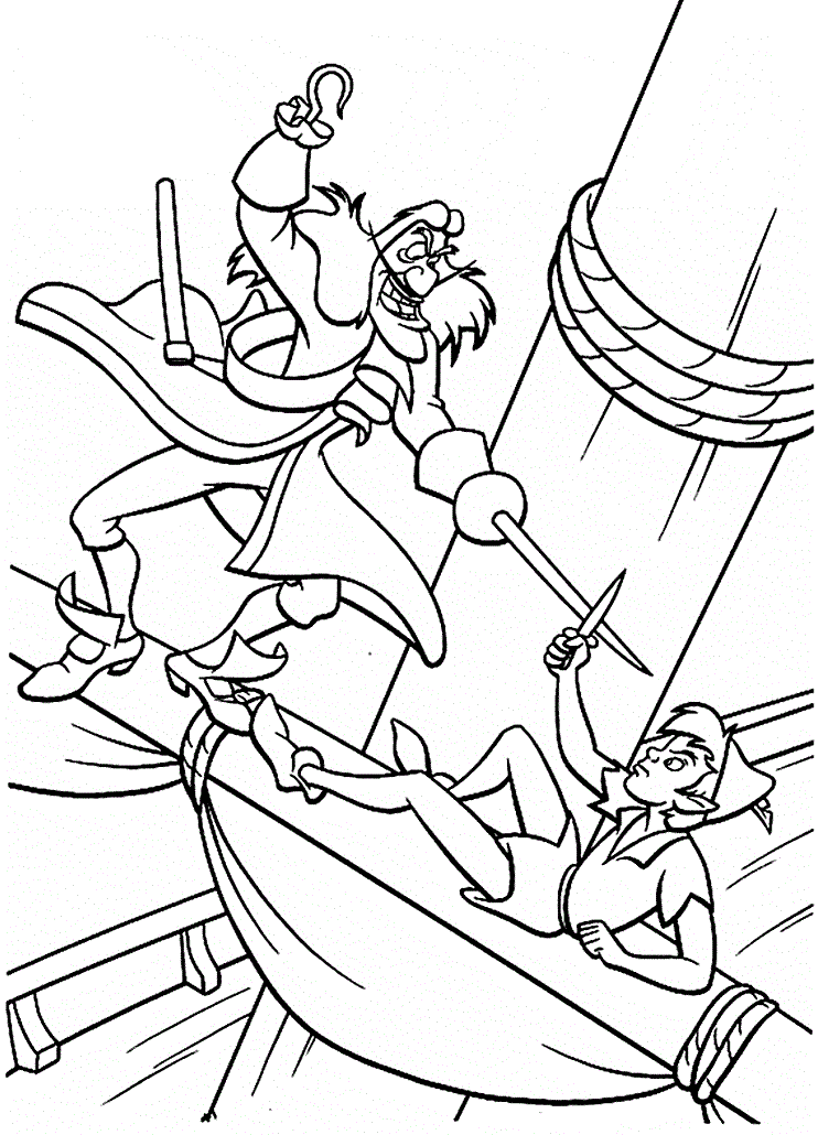 Capitaine Crochet se battant avec Peter Pan de Peter Pan