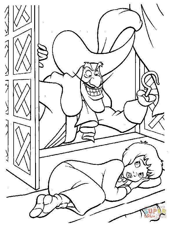 Captain Hook Wants To Catch Wendy Coloring Pages