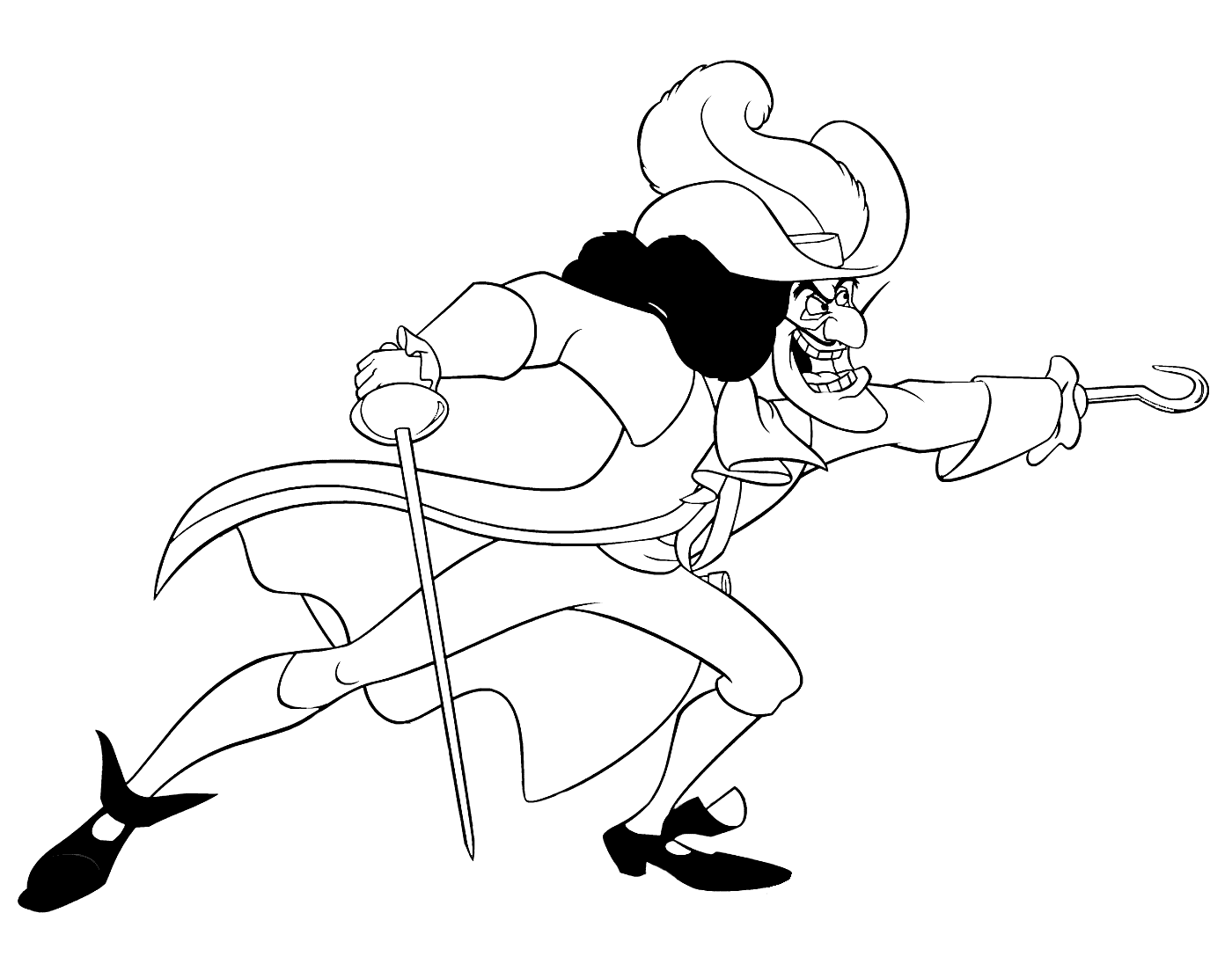 Captain Hook from Peter Pan Coloring Page
