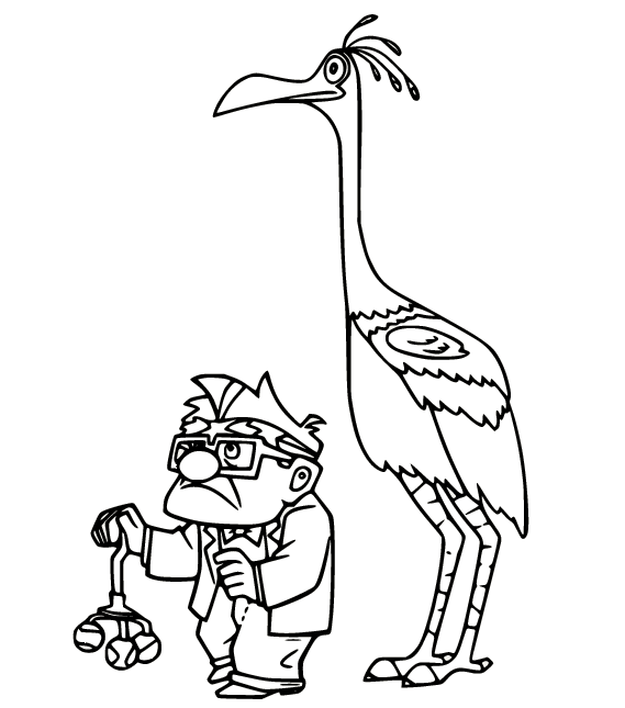 Carl and Kevin from Up Coloring Pages