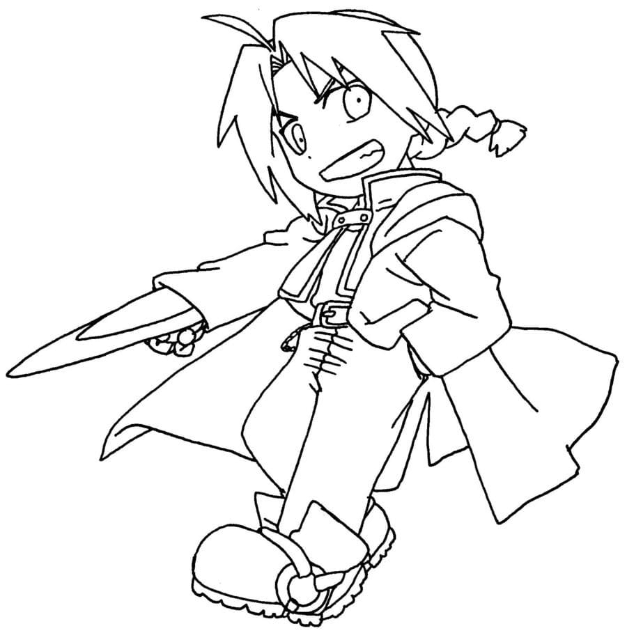 Chibi Edward Elric Coloring Page