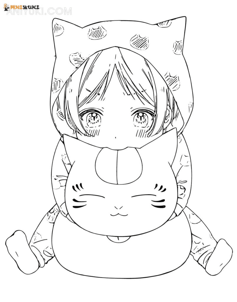 cartoon cat cute animal doodle kawaii anime coloring page