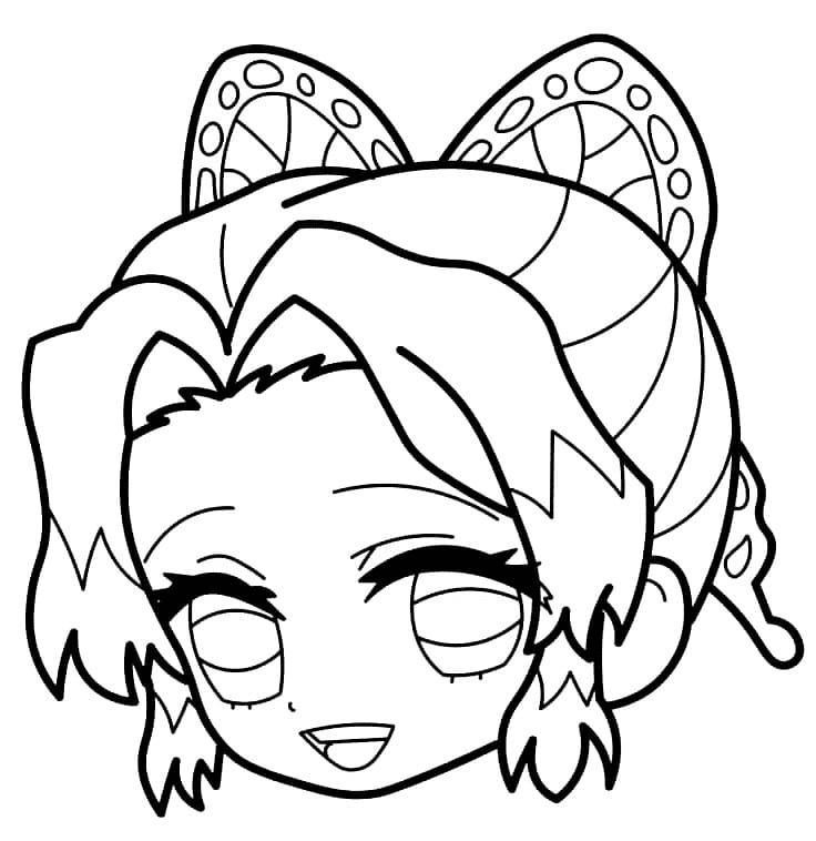 Chibi Shinobu Kochou Coloring Page