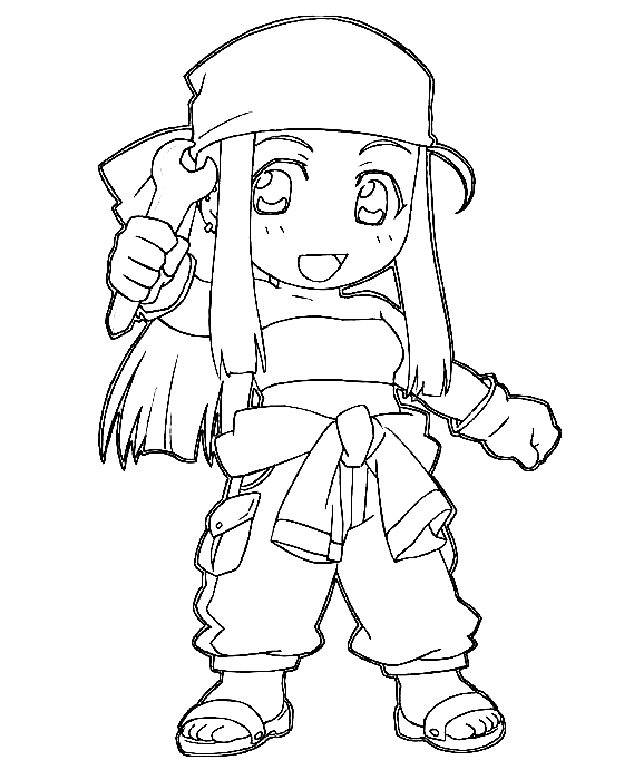 Chibi Winry Rockbell Coloring Page