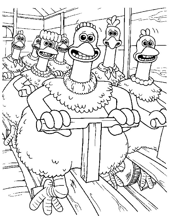 Chicken Run Free Printable Coloring Page