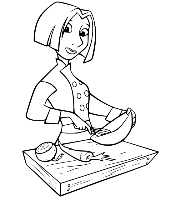 Colette Tatou Beating Eggs Coloring Page