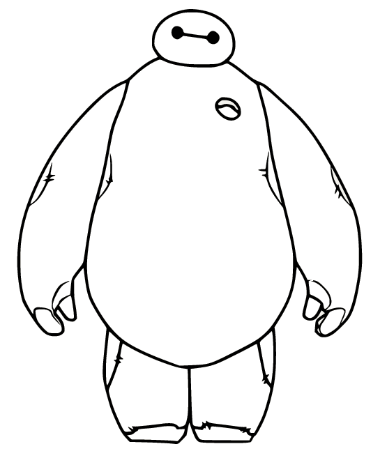 Cute Baymax Coloring Page