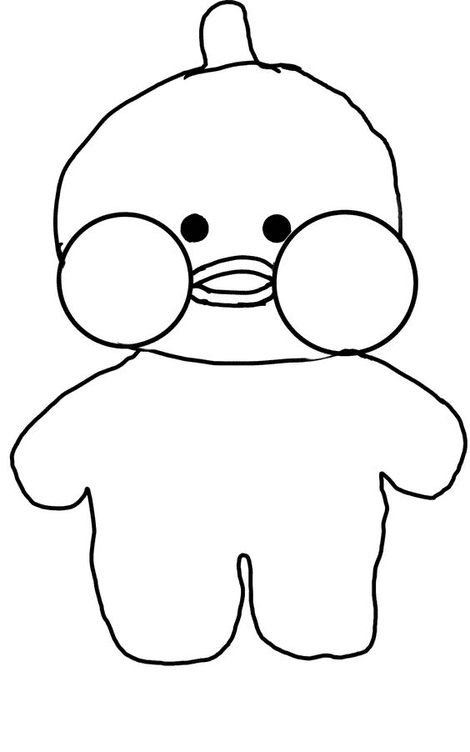Cute Lalafanfan Duck Coloring Page
