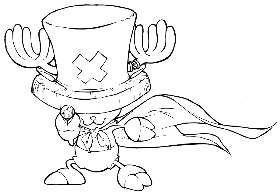Cute Tony Tony Chopper for Kids Coloring Page