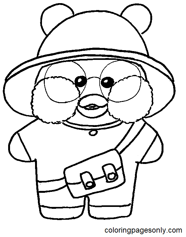 Cute Toy Lalafanfan Duck Coloring Page