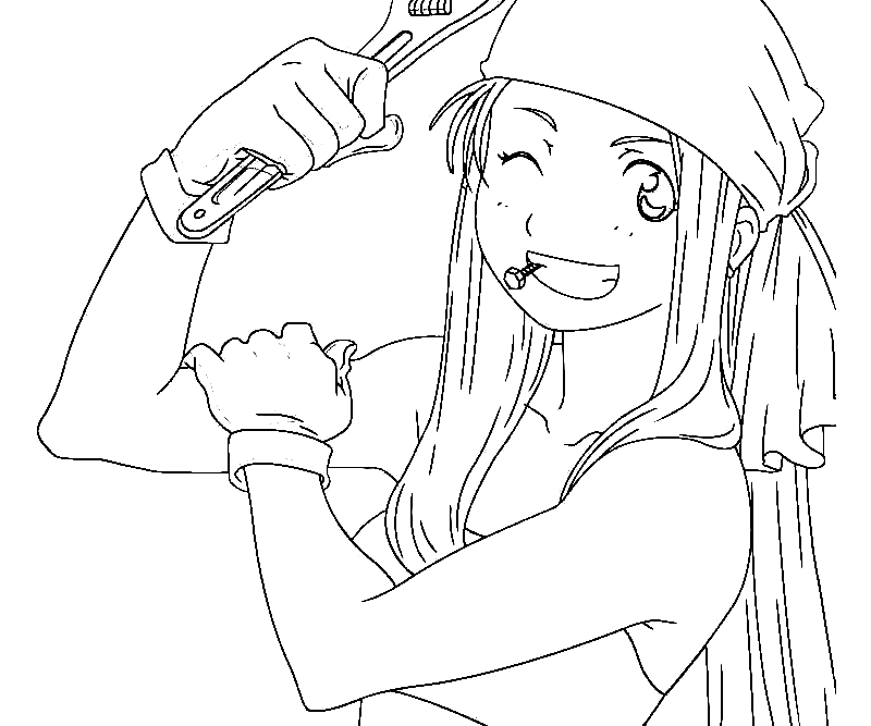 Cute Winry Rockbell Coloring Page