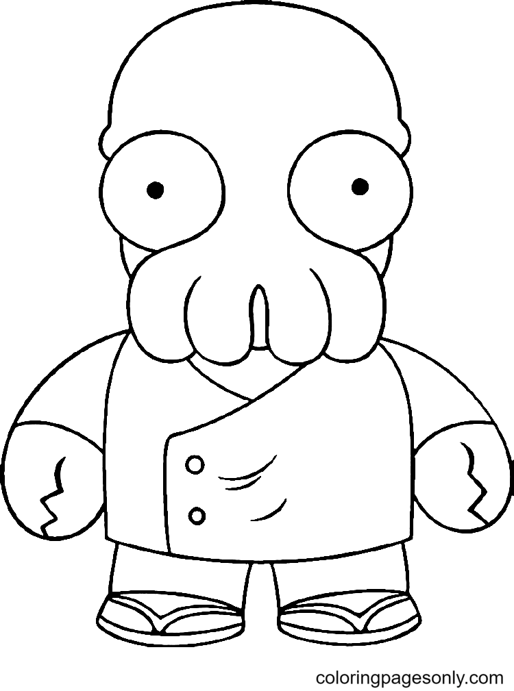 Cute Zoidberg Coloring Page