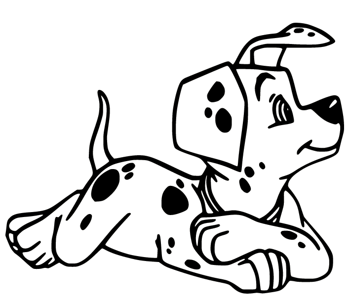 Dalmatian on the Ground Coloring Page