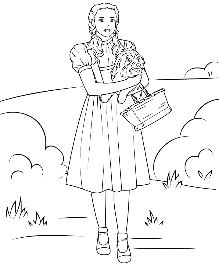 Dorothy Holding Toto Coloring Page