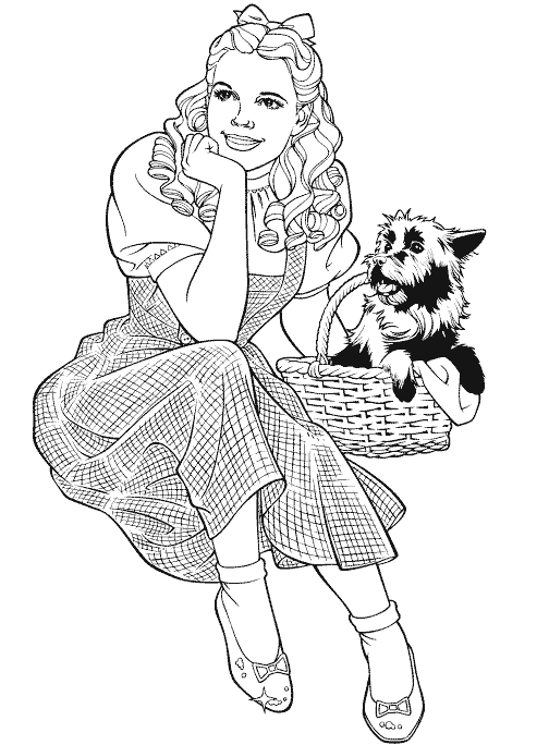 Dorothy and Toto Coloring Page