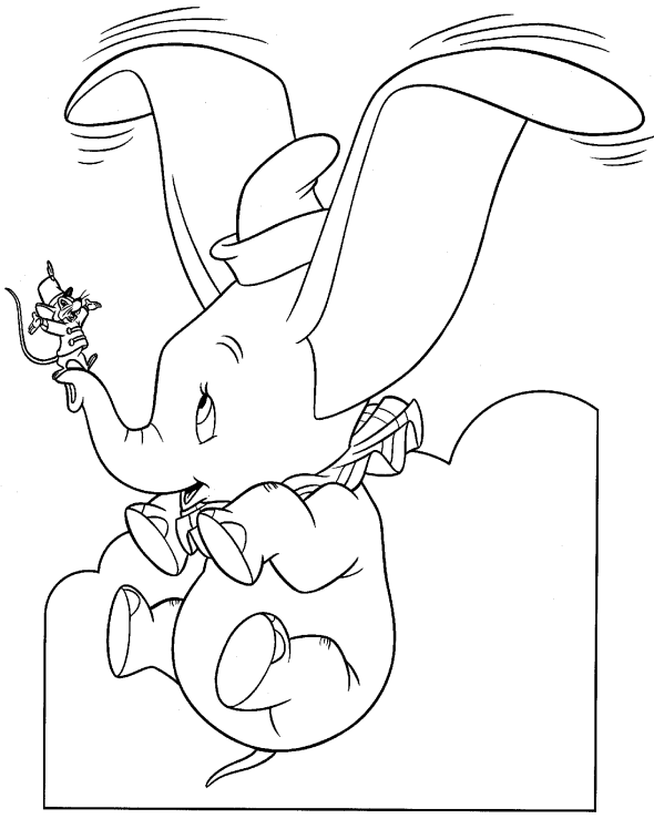 Dumbo con la pagina da colorare di Timothy