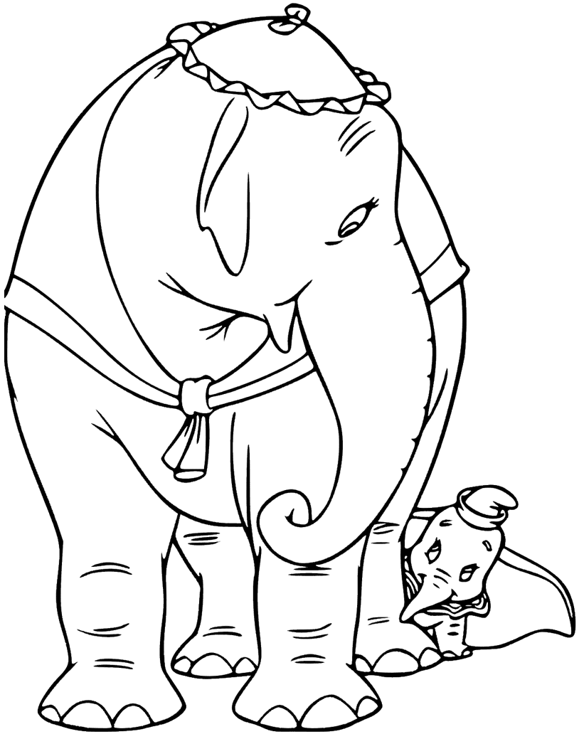 Dumbo y Jumbo Página para Colorear