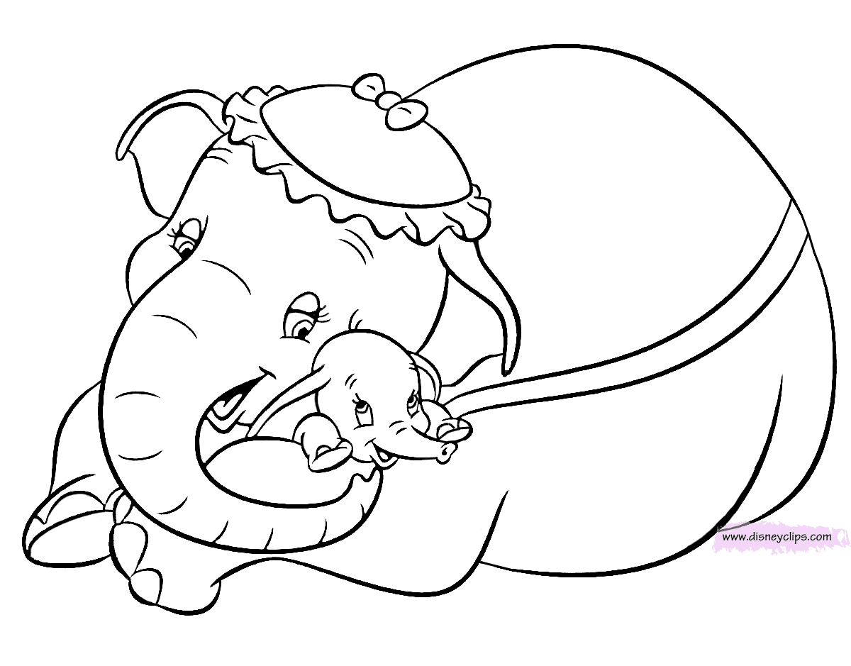 Dumbo 和 Jumbo 夫人 Coloring Page