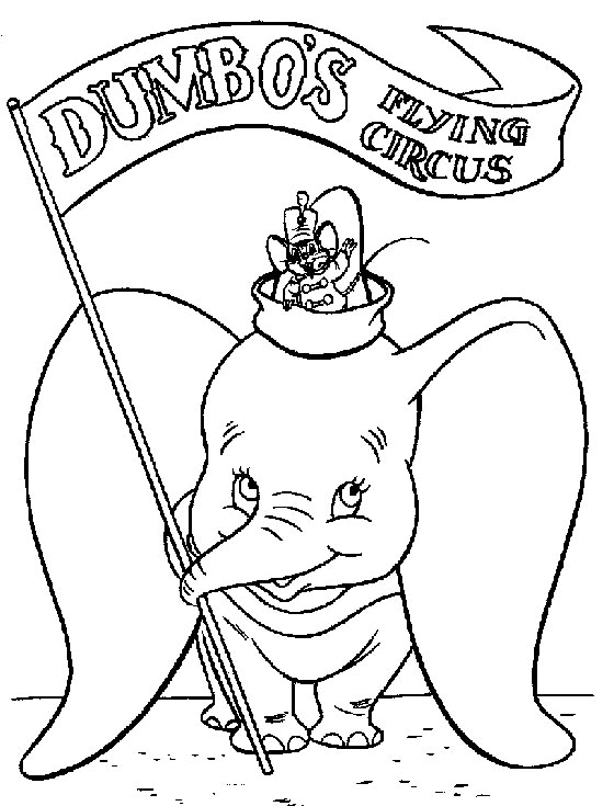 Dumbo para niños Página para colorear