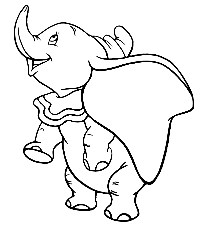 Dibujo De Dumbo De Pie Para Colorear
