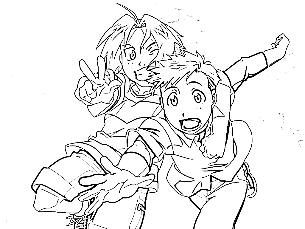 Edward Elric and His Brother Coloring Page