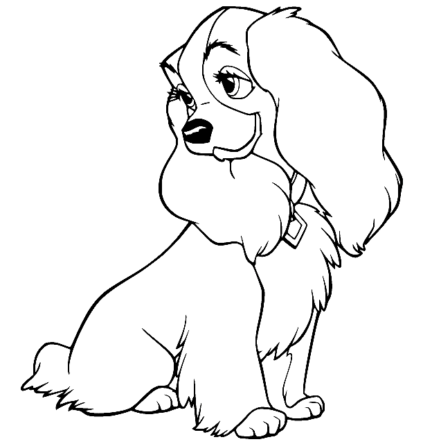Elegant Lady Spaniel Coloring Pages