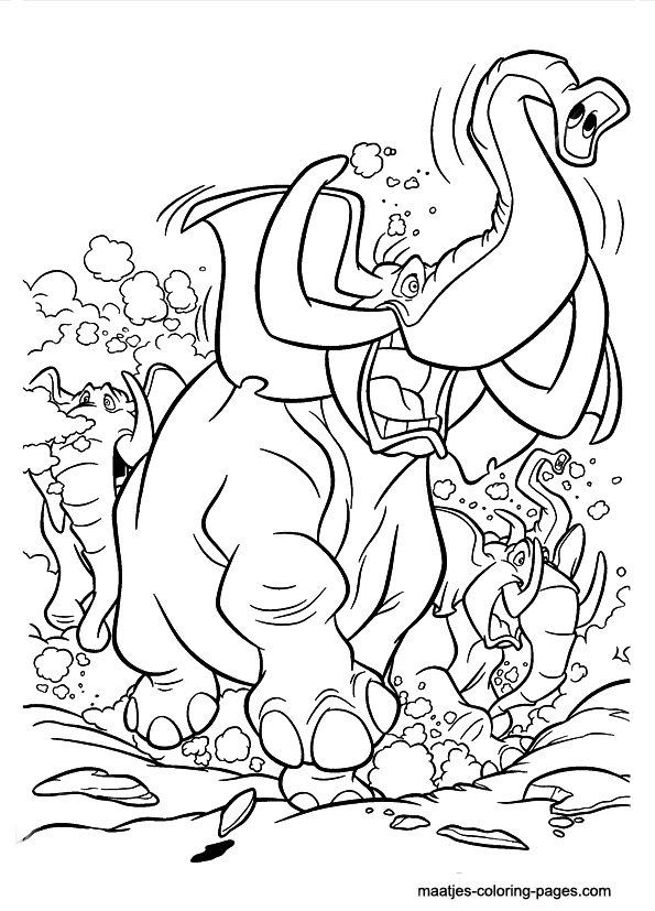 Elephants from Tarzan Coloring Pages