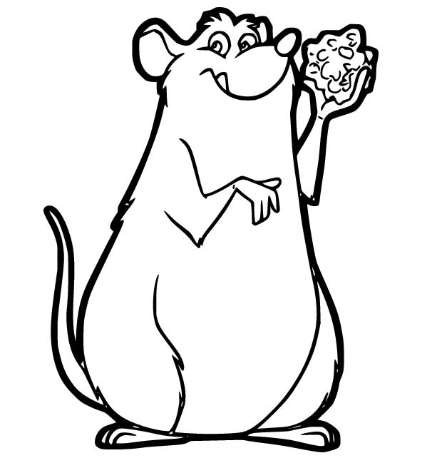 Emile Holds a Cheese Coloring Page