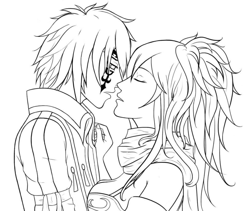 Erza and Jellal Coloring Page