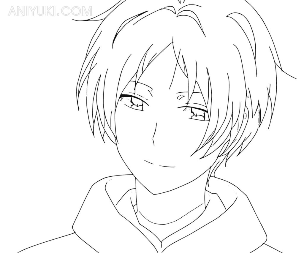 Face of Takashi Natsume Coloring Pages