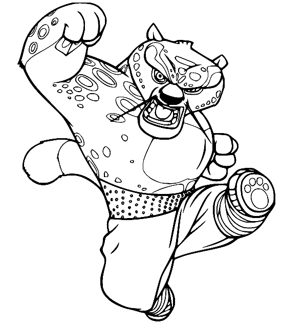 Fierce Tai Lung from Kung Fu Panda Coloring Page