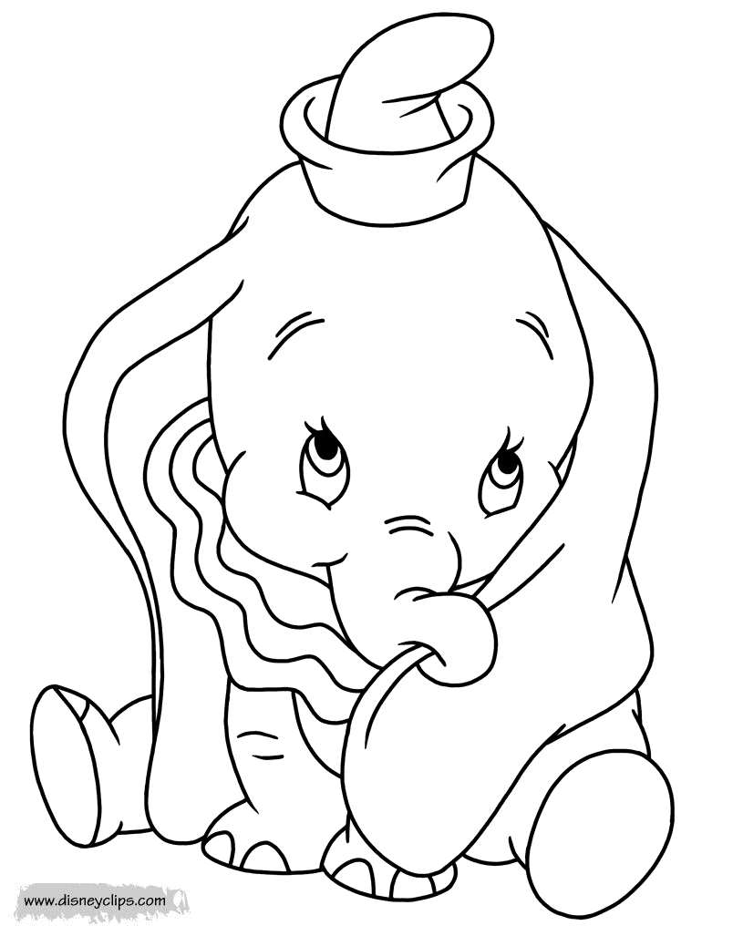 Pagina da colorare Dumbo gratuita