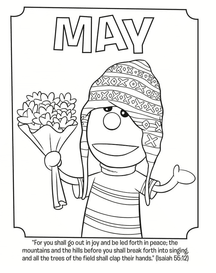 Free May Printable Coloring Page